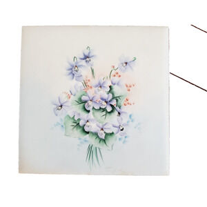 Unbranded Flower Tile Hot-Plate Decor Adult's Purple Floral Vintage Decoration